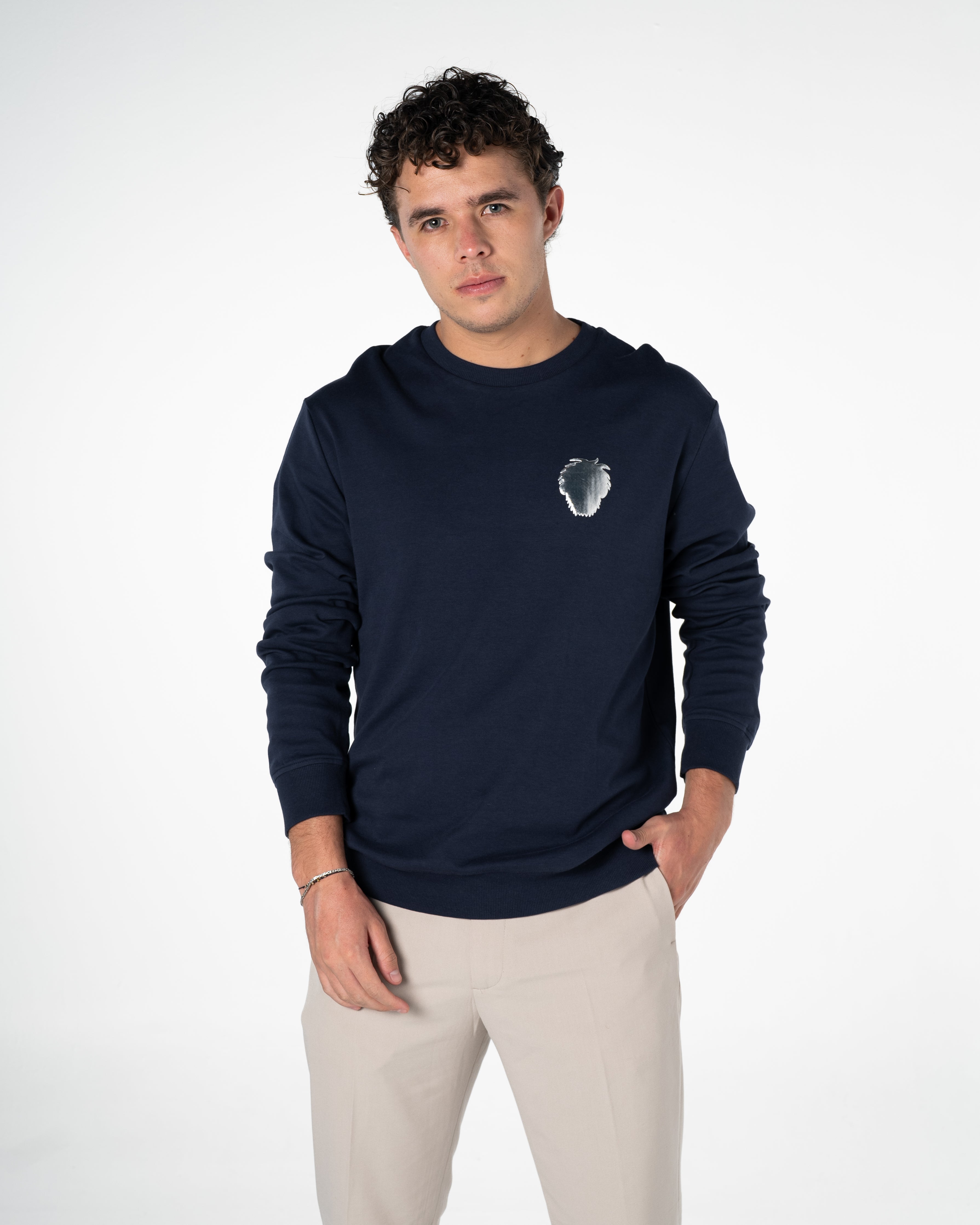 Men's Lightweight Long Sleeve Cotton T-Shirt Silver Collection