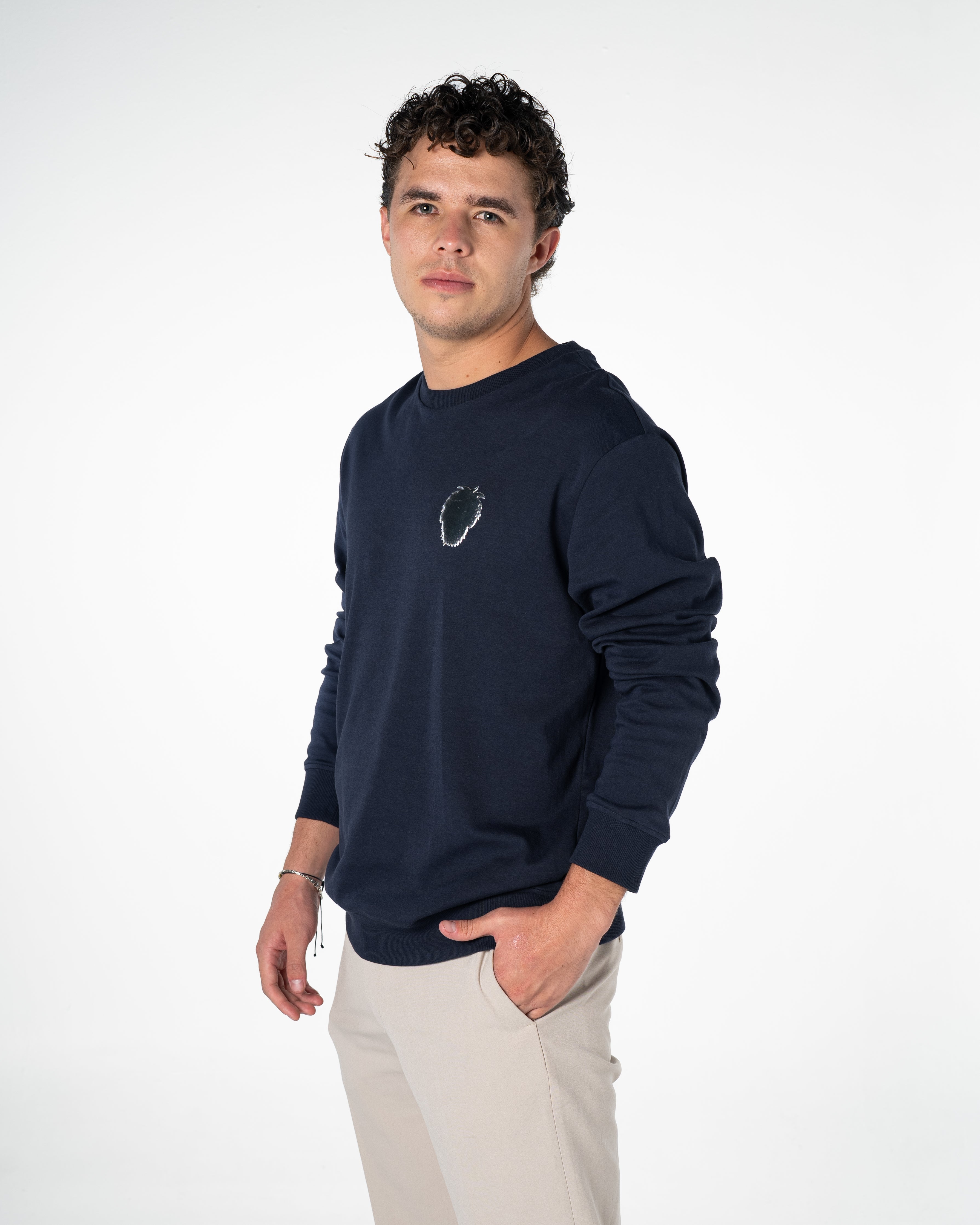 Men's Lightweight Long Sleeve Cotton T-Shirt Silver Collection