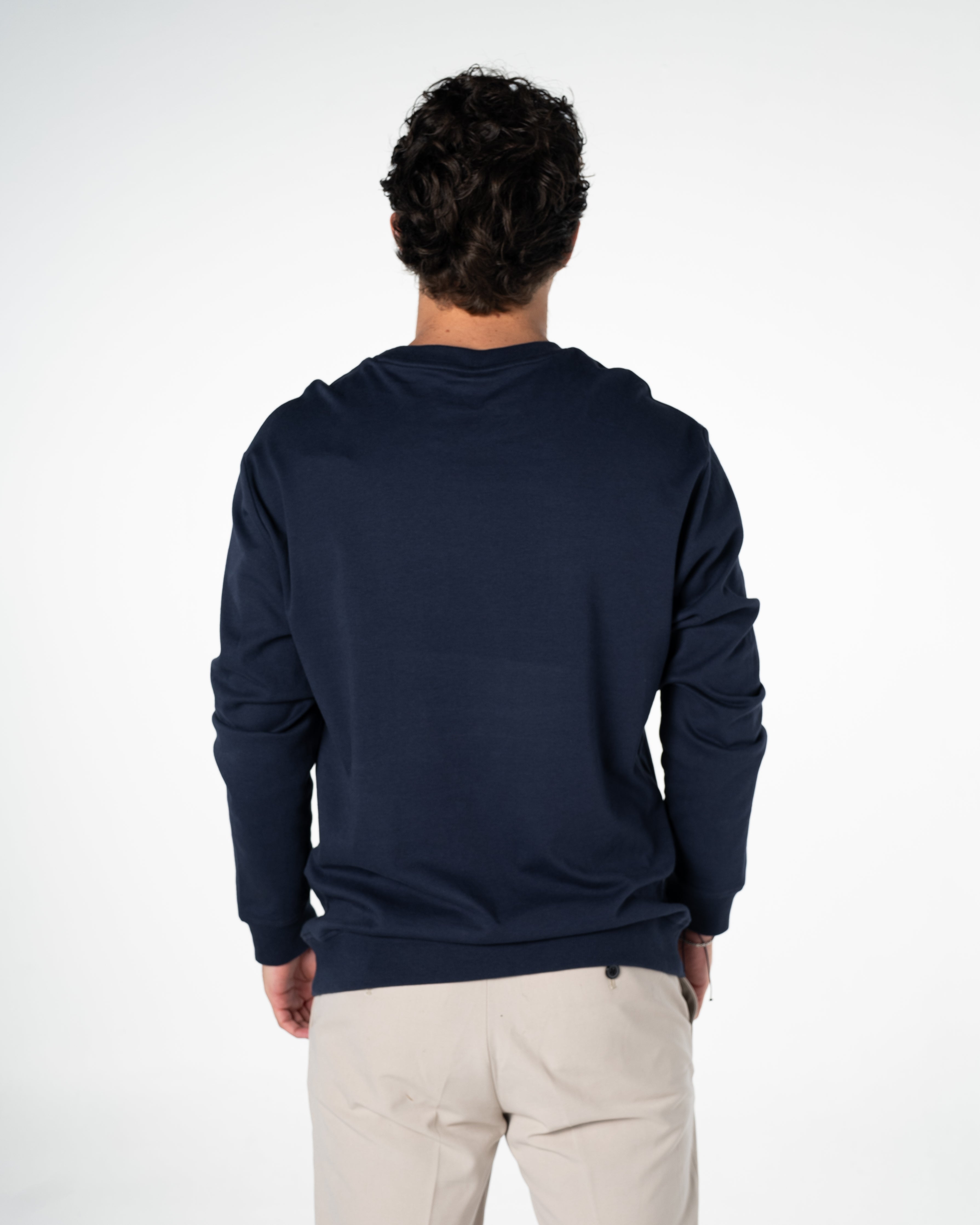 Men's Lightweight Long Sleeve Cotton T-Shirt Silver Collection