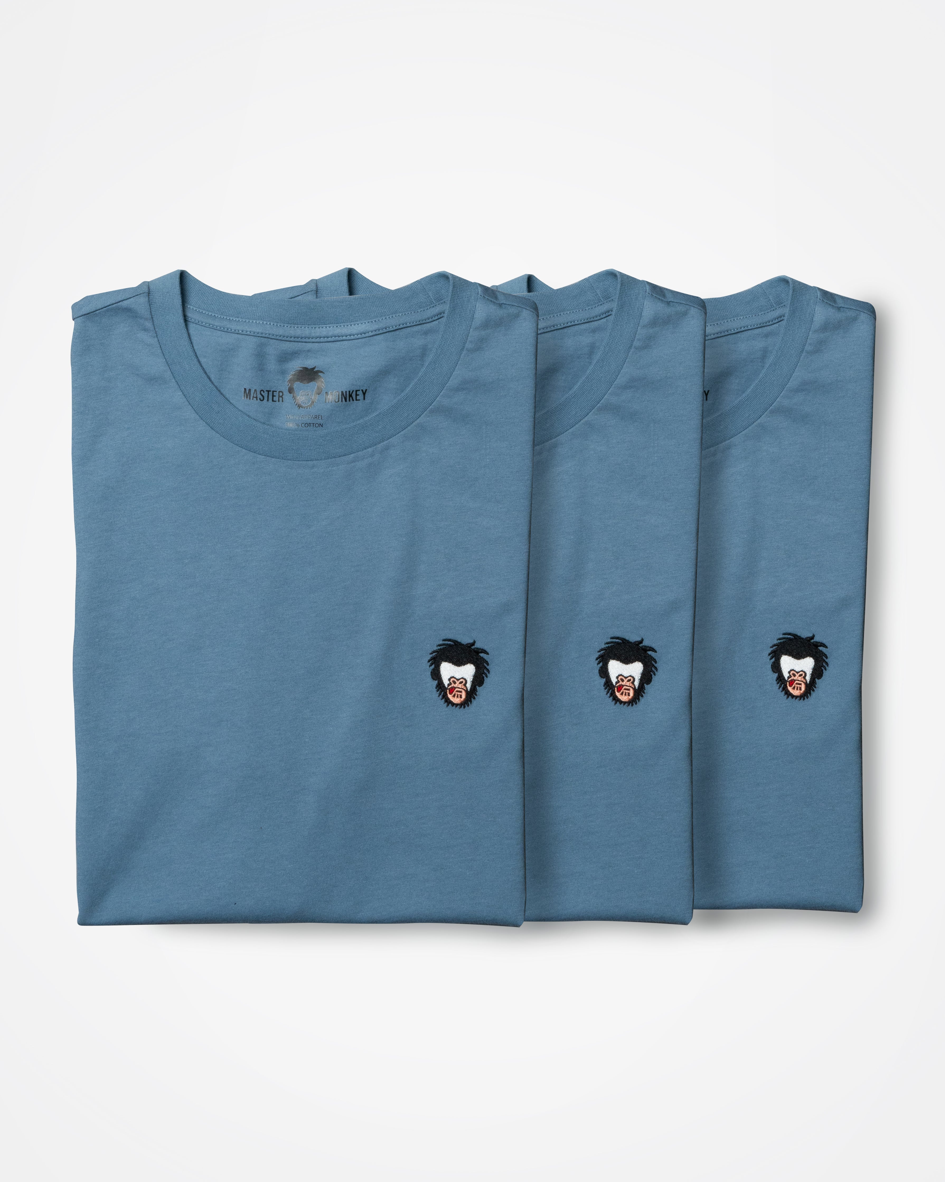 10% OFF 3 Pack of Basic Collection T-shirts - Lichen Blue