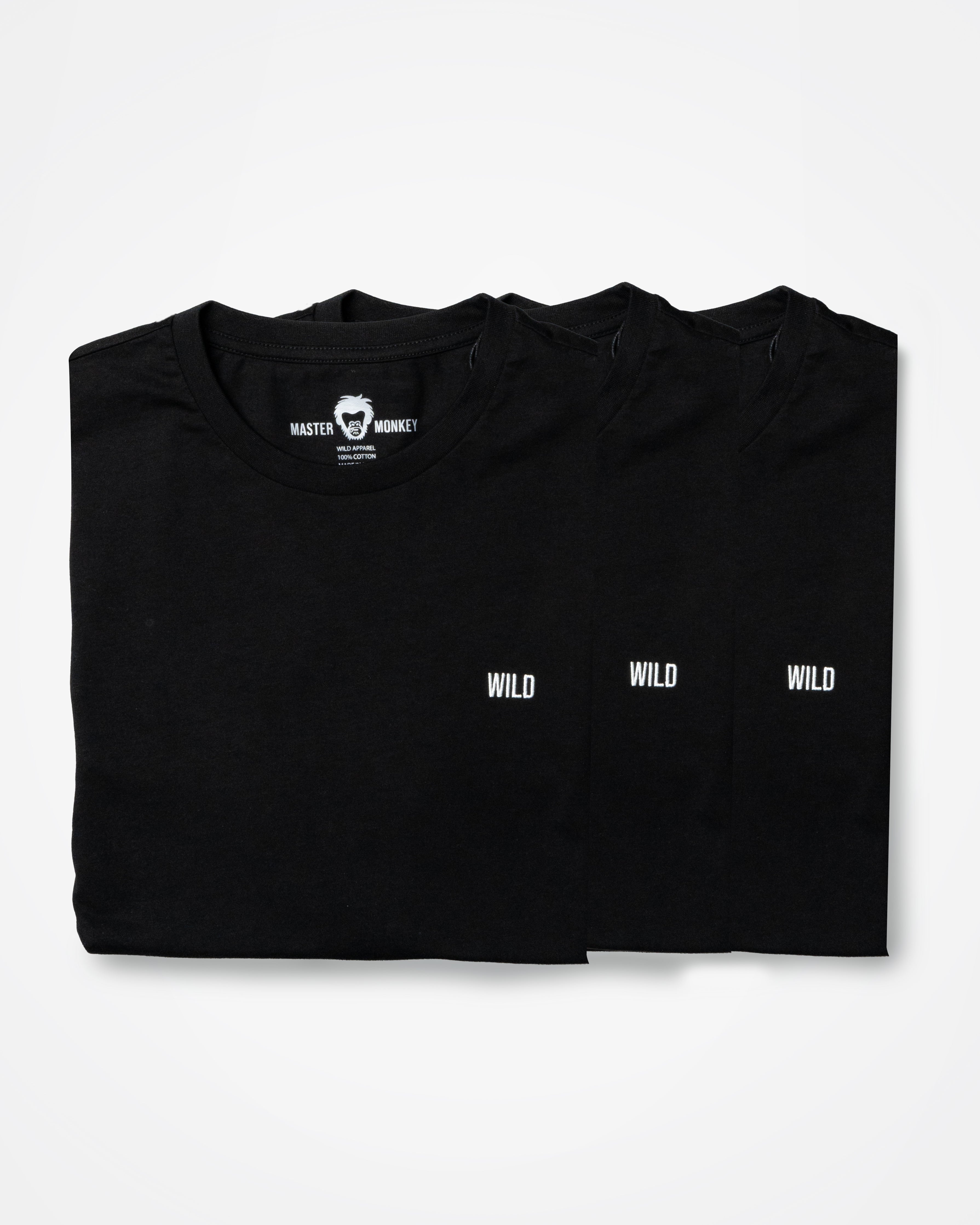 10% OFF 3 Pack of Wild Collection T-shirts - Black